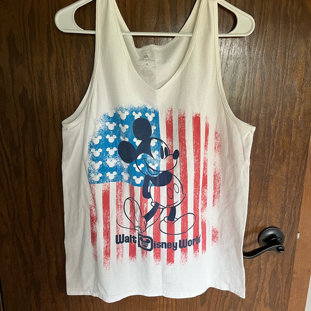 White Disney World Tank Top with Mickey Mouse